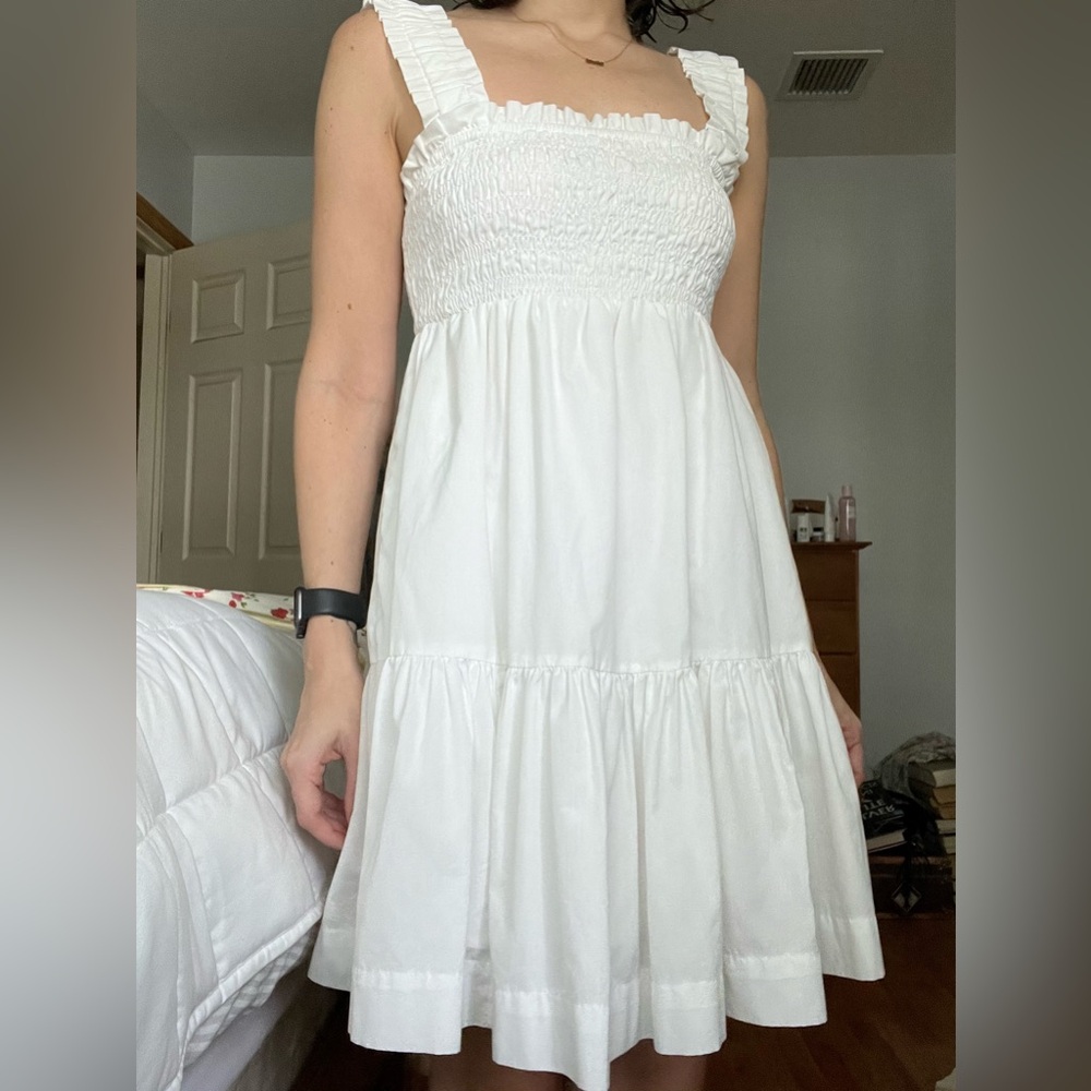 Abercrombie & Fitch White Smocked Mini Dress